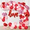 Balloon Arch Kit Decorations, Pink/White/Red Balloons Garland Decor with LOVE Heart Balloon Rose Petals